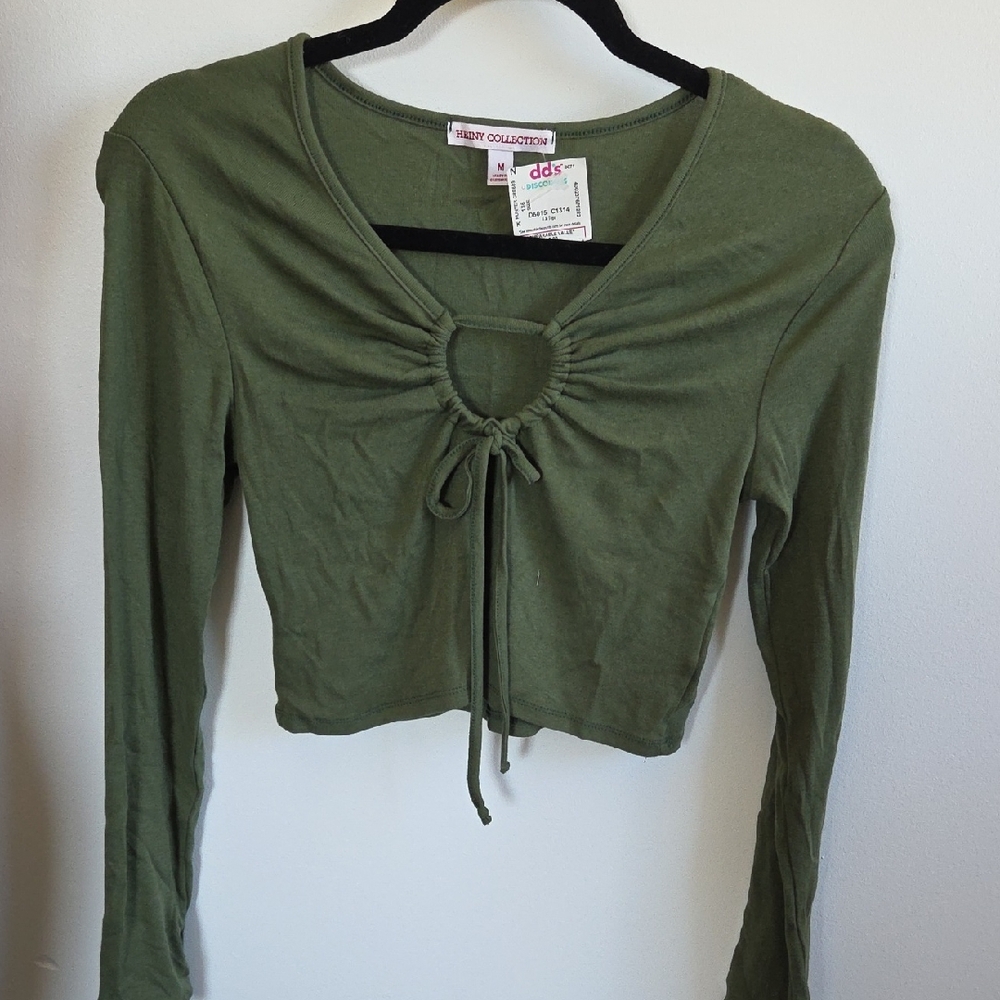 🌻4 For $20🌻Army Green Long Sleeve Crop Top